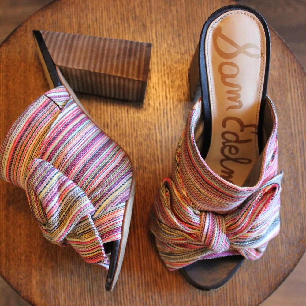 Sam Edelman "Yumi” Open Toe Mule with Bow